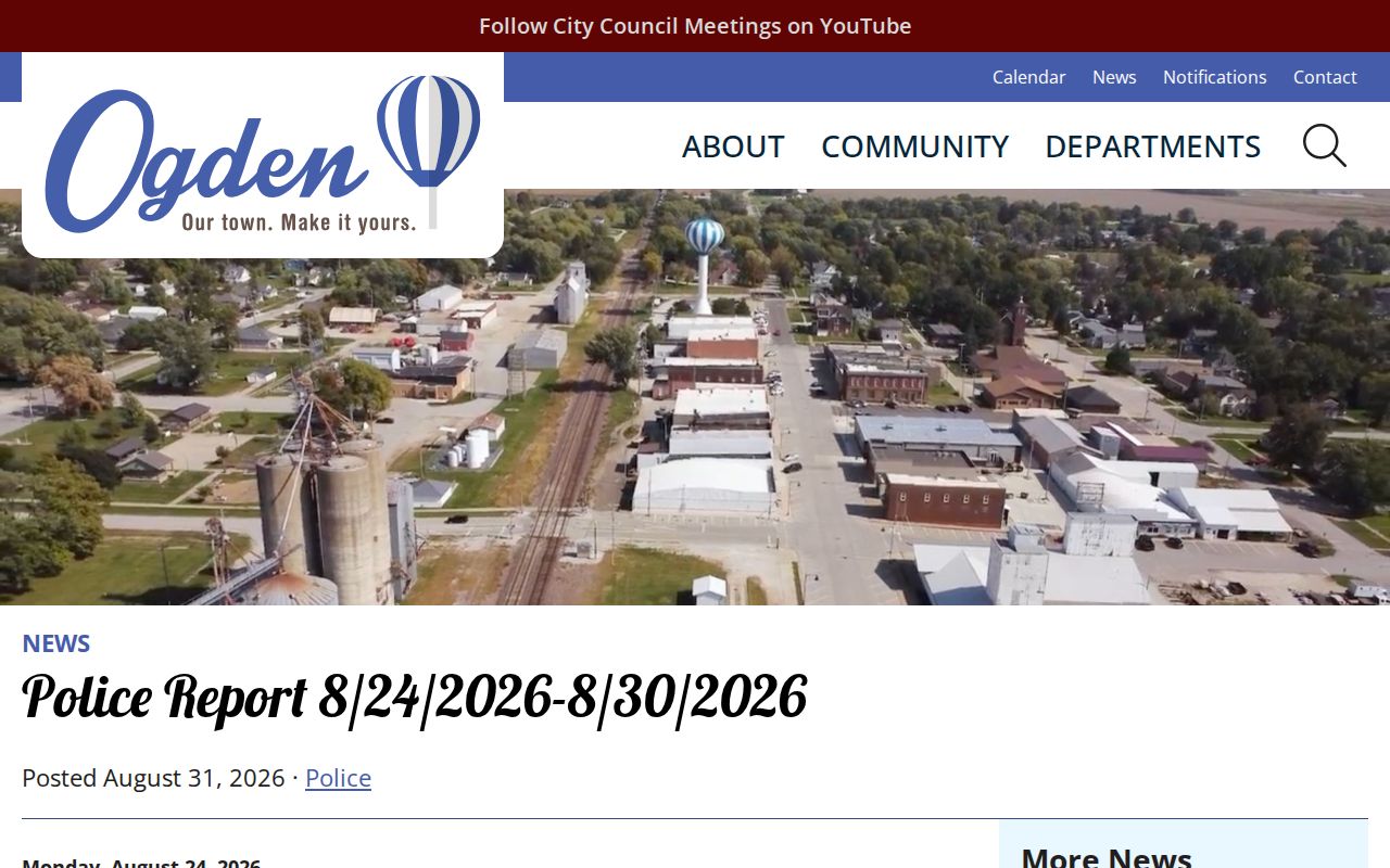 Official Ogden Police daily activity narrative with no-activity wording and innocence disclaimer